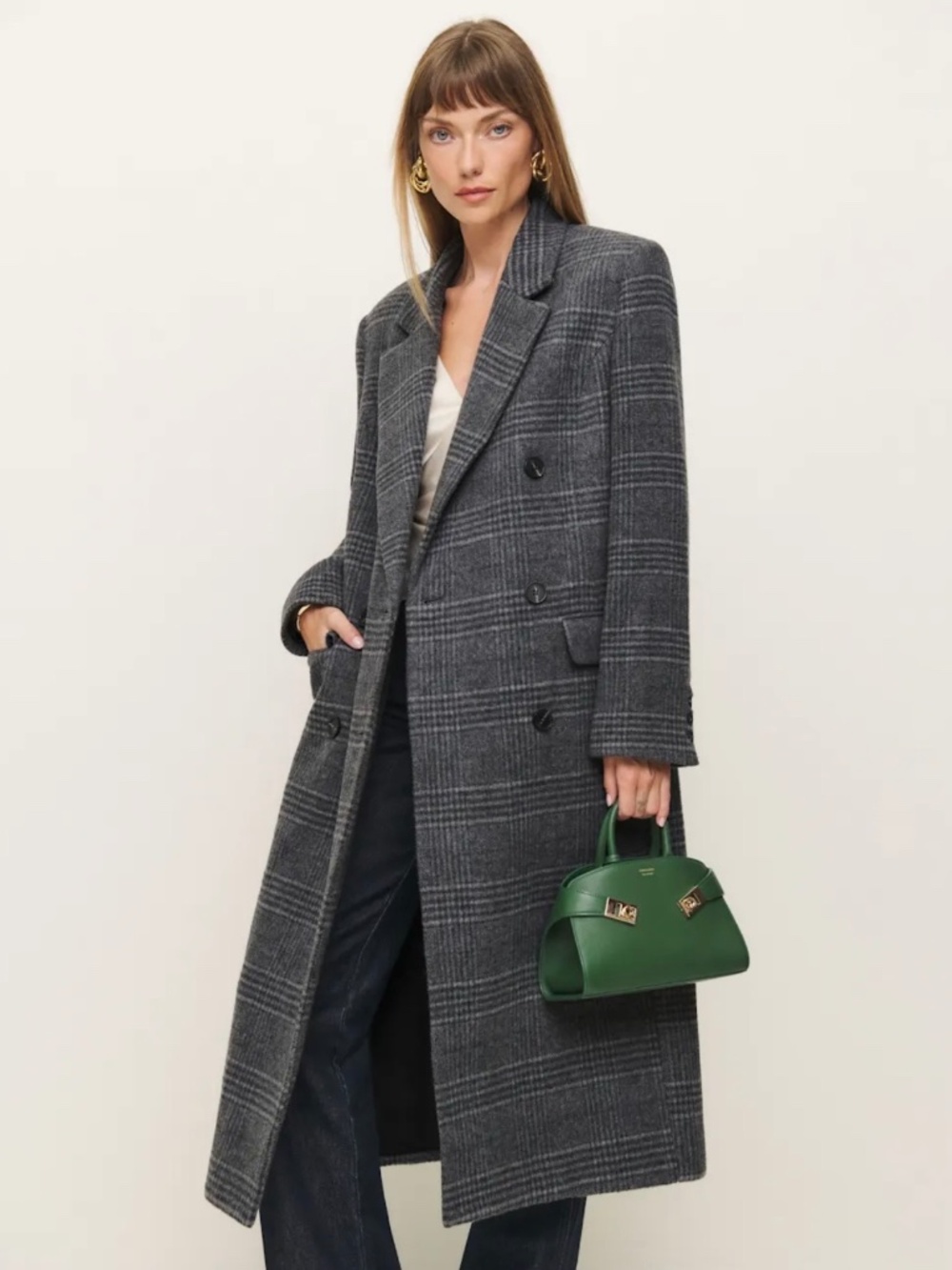 Reformation Lucas Coat Grey - Size XS